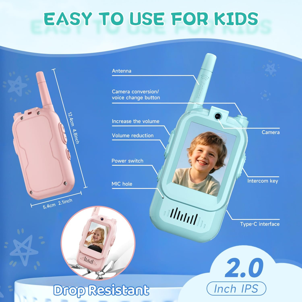 🎄🎁 2025 Christmas Surprise Gift：Video Walkie Talkies for Kids（2 Pack）